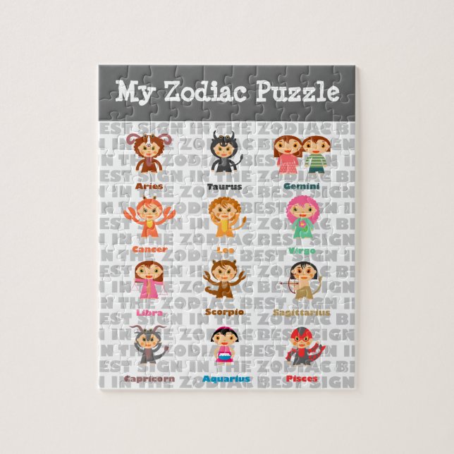 Puzzle de zodiaque de 12 signes (Vertical)