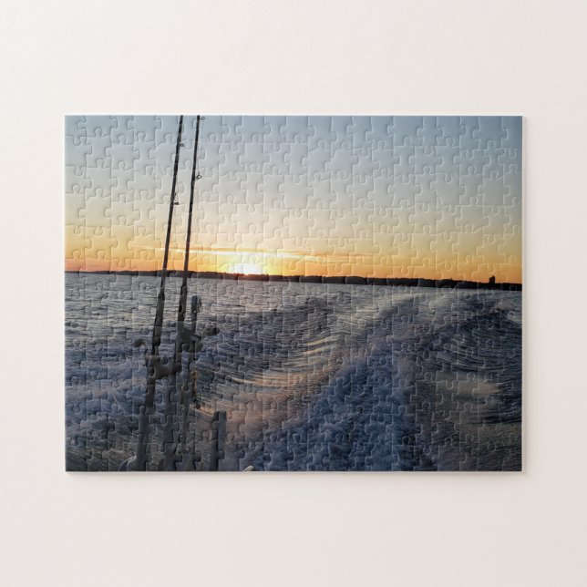 Puzzle d'eau de pêche de la baie de paysage (Horizontal)