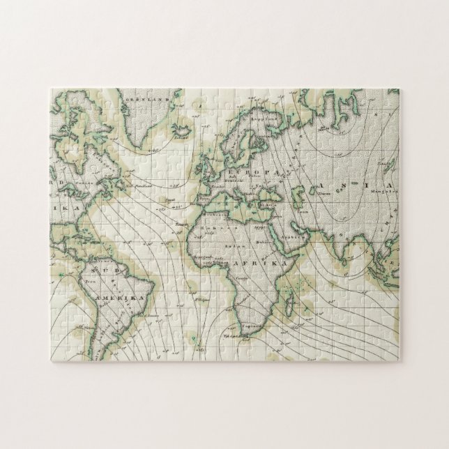 Puzzle Déclinaison magnétique du monde (Horizontal)