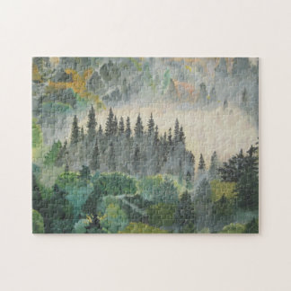 Puzzle Déconcertez la forêt à l'aube