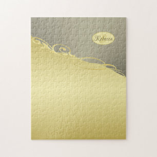 Puzzle Décor de luxe sur or & argent, Monogramme