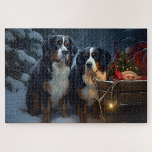 Puzzle Décor de Noël Bernese Mountain Snowy