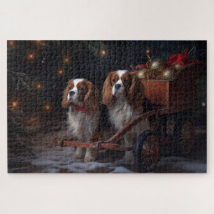 Puzzle Décor de Noël Cavalier King Snowy Sleigh