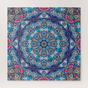 Puzzle décoratif bleu en forme de pièce