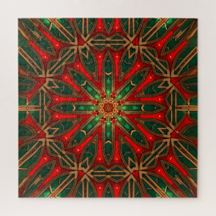 Puzzle décoratif rouge vert