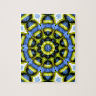 Puzzle Décoration Kaléidoscope Bleu Jaune
