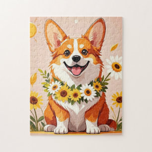 Puzzle Décoration murale représentant un corgi couronné d