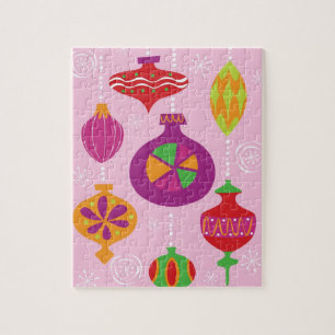 Puzzle Décoration nombreuse de Noël illustrée dans le