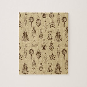 Puzzle Décorations de Noël anciennes dessinées à la main