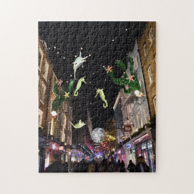 Puzzle Décorations de Noël, SoHo, Londres Royaume-Uni (Vertical)