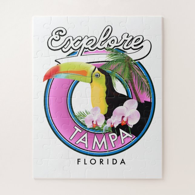 Puzzle Découvrez le logo rétro de Tampa Floride (Vertical)
