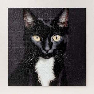 Puzzle Défiant 676 pièces Carré de chat noir 20x20