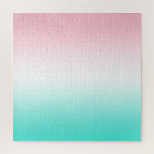 Puzzle Dégradé rose blanc et turquoise
