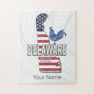 Puzzle Delaware États-Unis Retro State Map Vintage USA