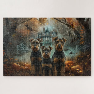 Puzzle Délice Canin de la Nuit d'Halloween d'Airedale