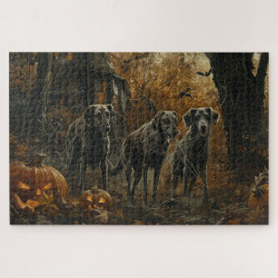 Puzzle Délice Canin d'Halloween pour Lévrier Afghan