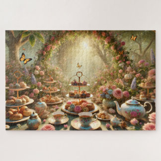 Puzzle Délice de fête de thé au jardin enchanté