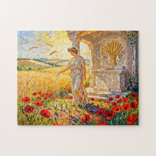 Puzzle Demeter semant du grain près d'un autel de champ p