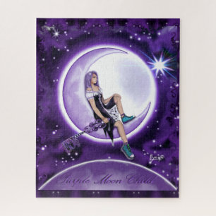 Puzzle d'enfant pourpre lune