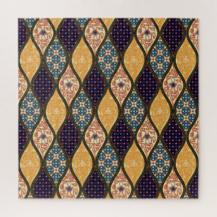 Puzzle Denim Bleu Art Nouveau : sans couture