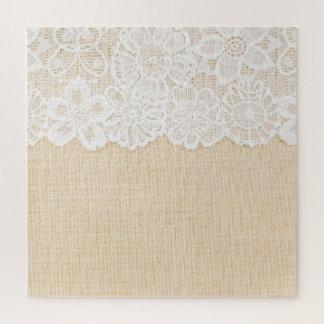 Puzzle Dentelle blanche sur la conception du tissu.