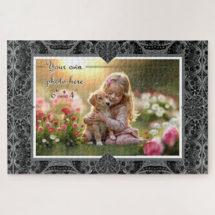 Puzzle Dentelle en céramique Noir