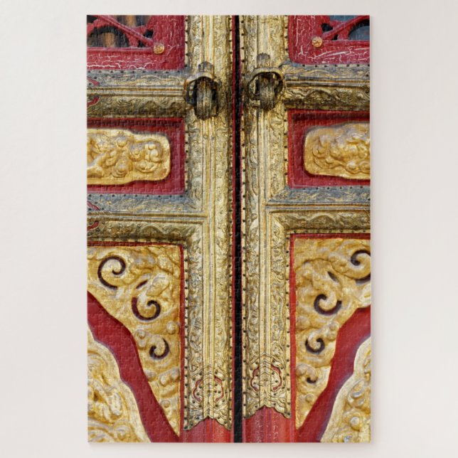 Puzzle Dentelle en métal d'or à la porte (Vertical)