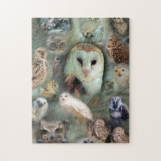 Puzzle denteux de hiboux heureux (Vertical)