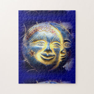 puzzle denteux de visage de lune de visage du