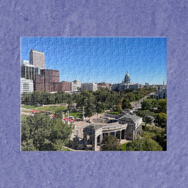 Puzzle Denver Colorado Downtown Landscape (A puzzle of downtown Denver, Colorado including the state capitol building.)