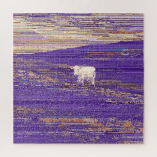 Puzzle Dernière transmission ou vache dans un champ