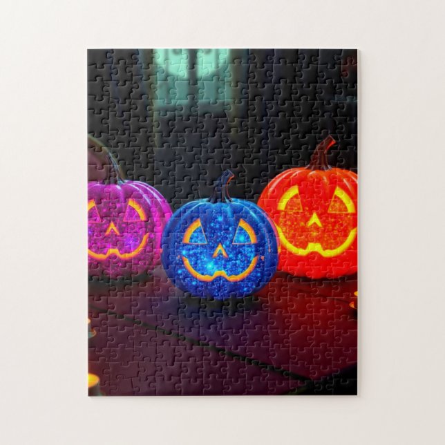 Puzzle Des Citrouilles d'Halloween scintillants ! (Vertical)