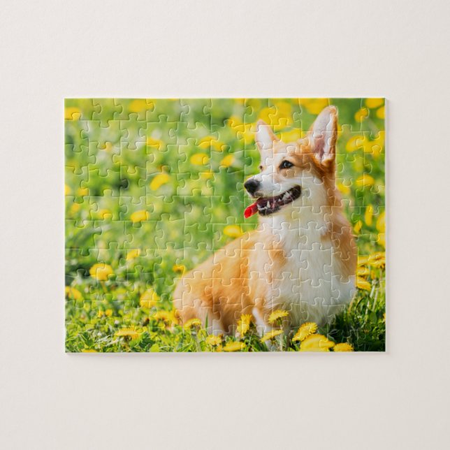 Puzzle des fleurs de Corgi (Horizontal)