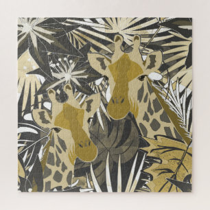 Puzzle Des girafes dans la forêt nocturne.