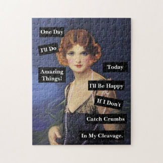 Puzzle Des miettes dans mon décolleté Vintage dame drôle