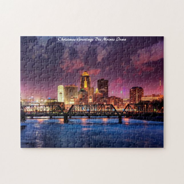 Puzzle Des Moines Iowa.voeux de Noël (Horizontal)