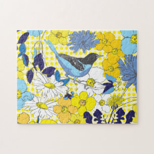 Puzzle des oiseaux bleus 11x14 pour les personnes 
