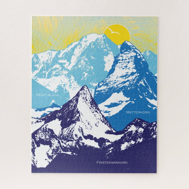 Puzzle des pics alpins 16x20 pour les personnes av (Vertical)