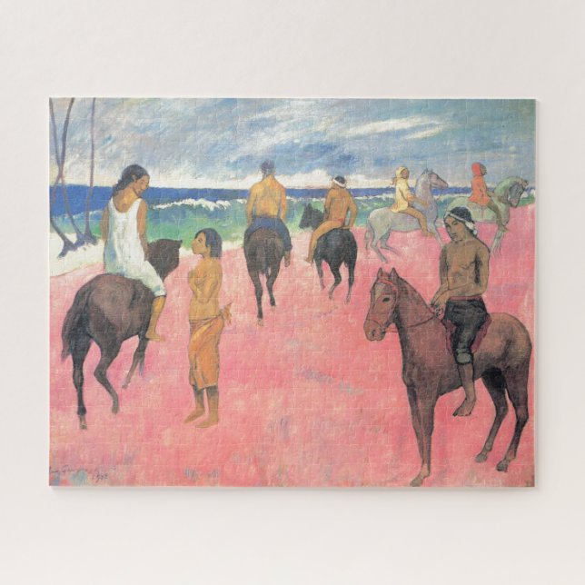 Puzzle Des randonneurs sur la plage Gauguin Tahitian Pein (Horizontal)