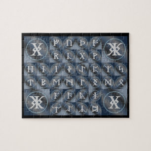 Puzzle des runes anglo-saxonnes Futhorc   alphabet