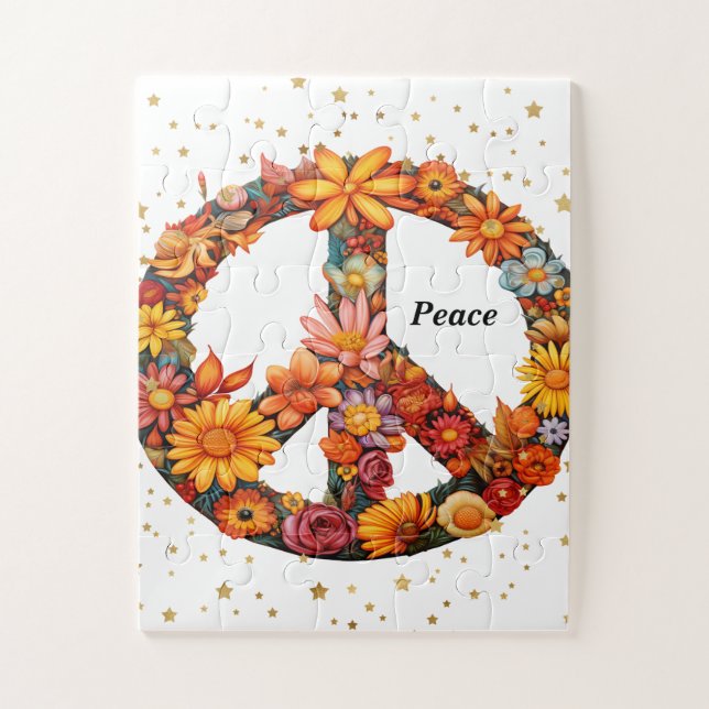 Puzzle des signes de paix avec Faux Stars & Flower (Vertical)