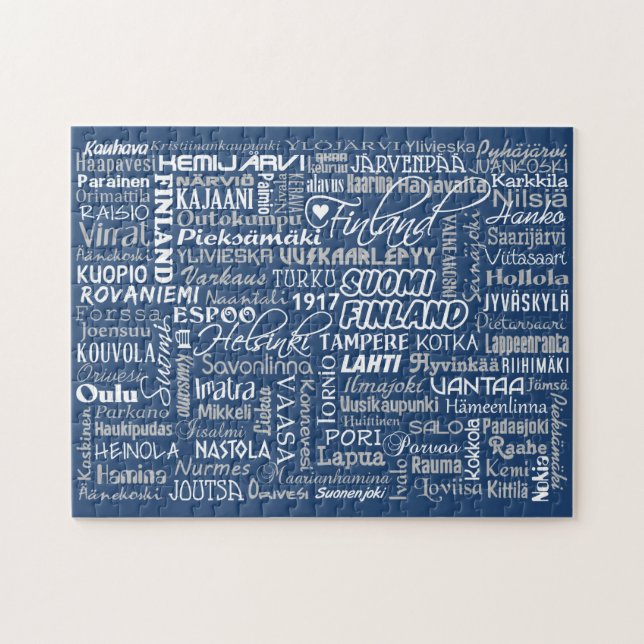 Puzzle des villes de la Finlande (Horizontal)