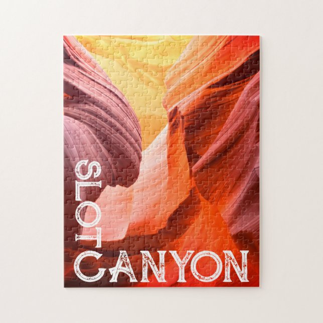 Puzzle Desert Slot Canyon Texte blanc ou votre photo et t (Vertical)