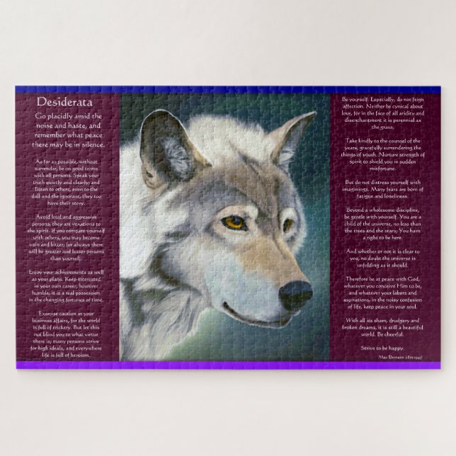 Puzzle Desiderata par Max Ehrmann loup blanc (Horizontal)