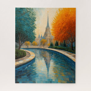 Puzzle Design abstrait moderne Or Orange Bleu européen