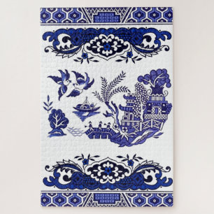 Puzzle Design classique de la Chine sauvage bleue