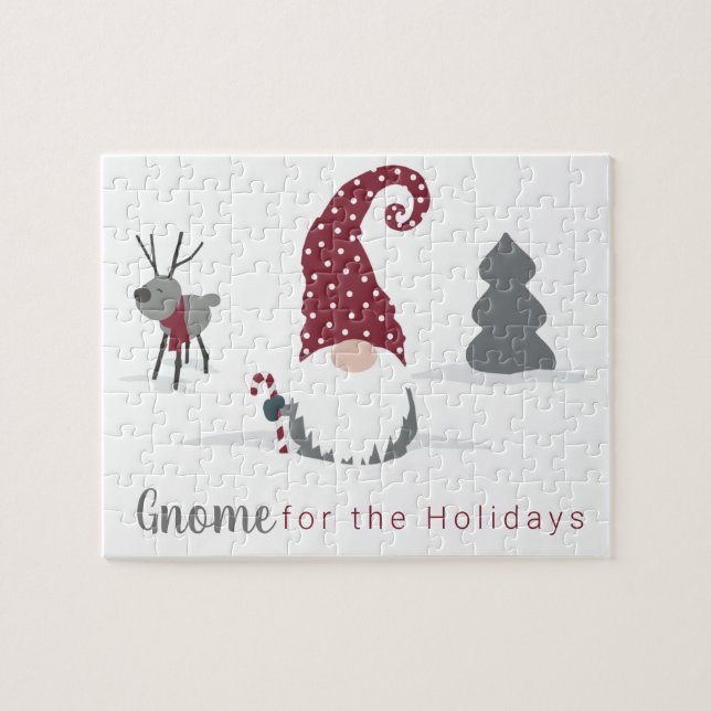 Puzzle Design de tomte scandinave de Gnome et de rennes (Horizontal)
