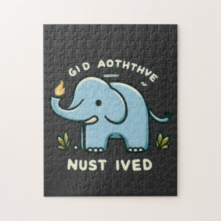 Puzzle Design Eléphant Bleu Charmant