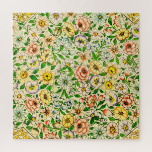 Puzzle Design floral traditionnel indien de printemps