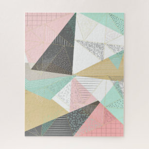 Puzzle Design géométrique triangles or élégant